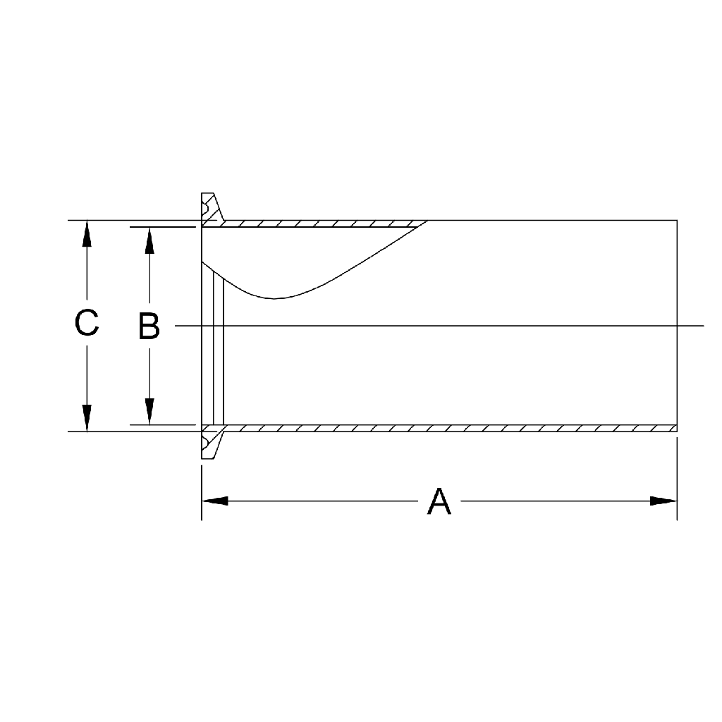 14MPHT - Tri-Clamp X Tygon Hose Adapter