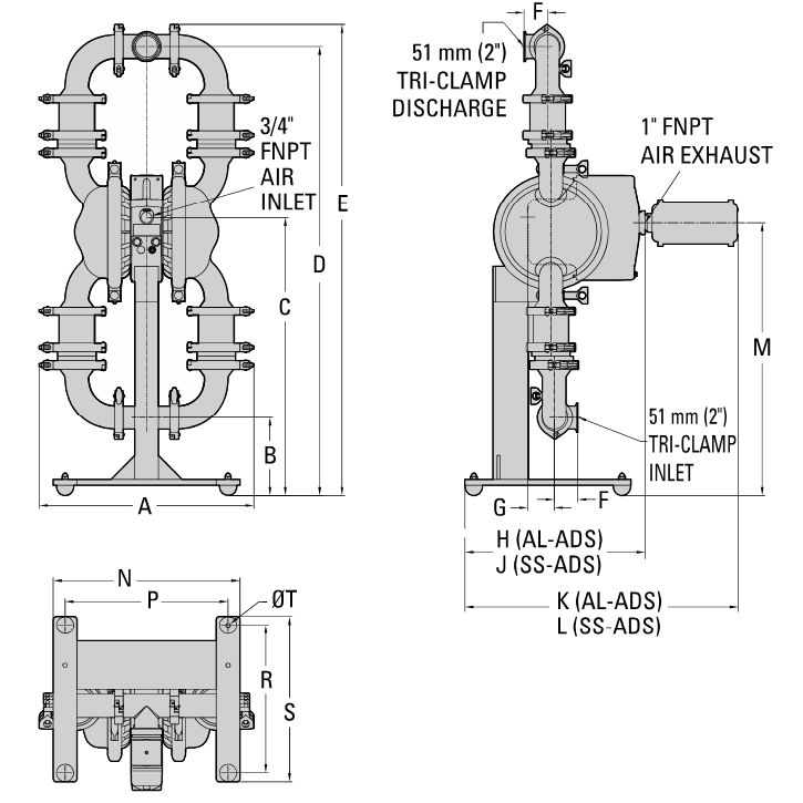 Wilden PS8 (2") Saniflo Hygienic AODD Pump