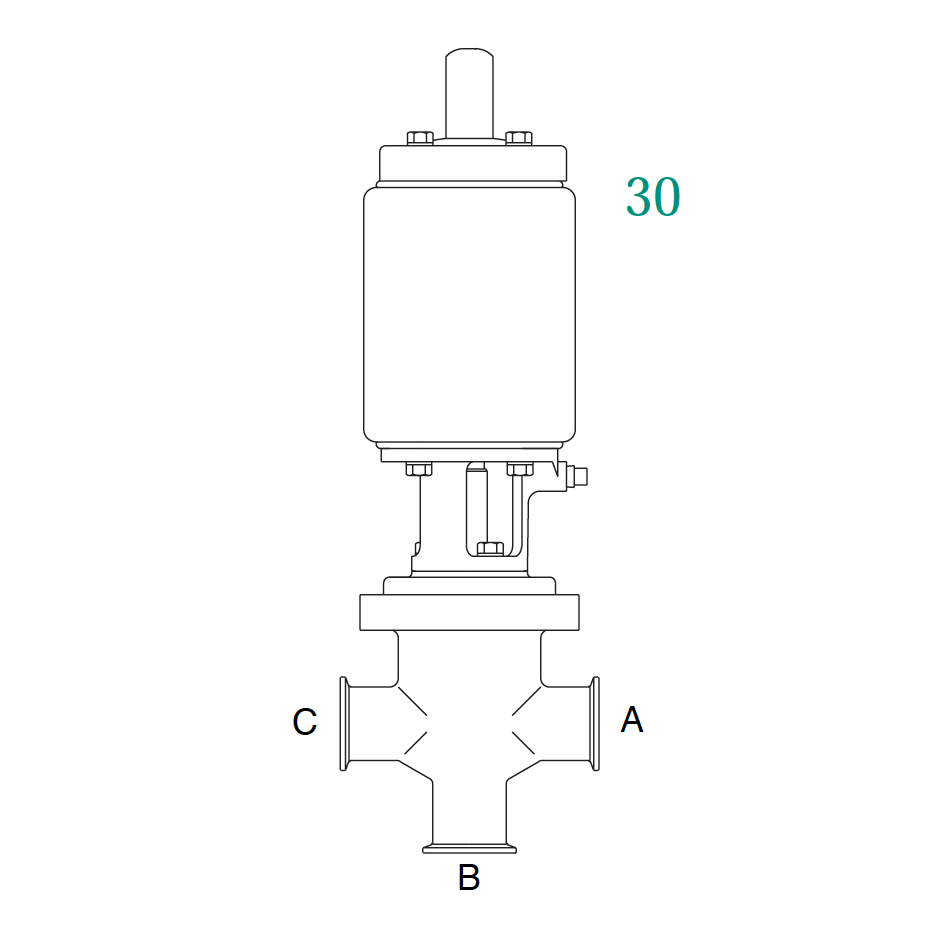 361 Series Air Actuated Seat Valve 3" - Sale