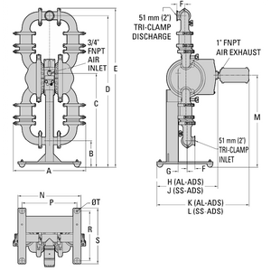Wilden PS8 (2") Saniflo Hygienic AODD Pump