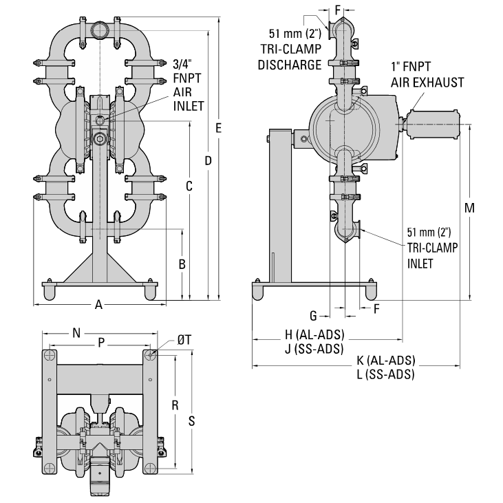 Wilden PS8 (2") Saniflo Hygienic AODD Pump