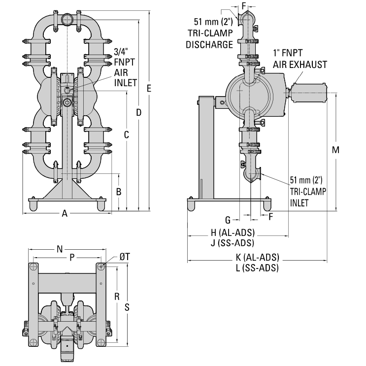 Wilden PS8 (2") Saniflo Hygienic AODD Pump