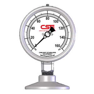 2-1/2” (63mm) Sani-Flow Brewery Pressure Gauge