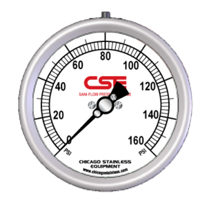 2-1/2” (63mm) Sani-Flow Brewery Pressure Gauge