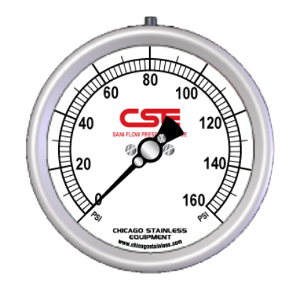 2-1/2” (63mm) Sani-Flow Brewery Pressure Gauge