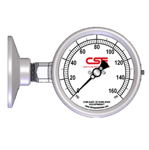 2-1/2” (63mm) Sani-Flow Brewery Pressure Gauge