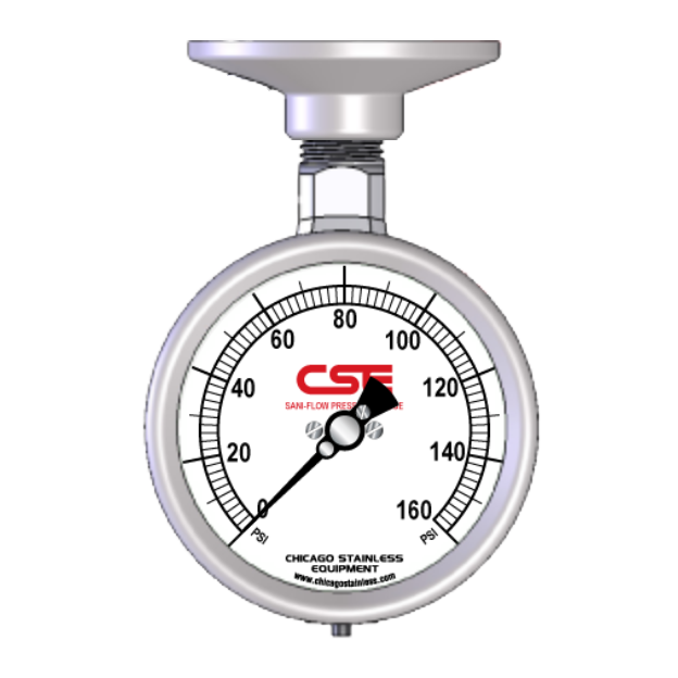 2-1/2” (63mm) Sani-Flow Brewery Pressure Gauge