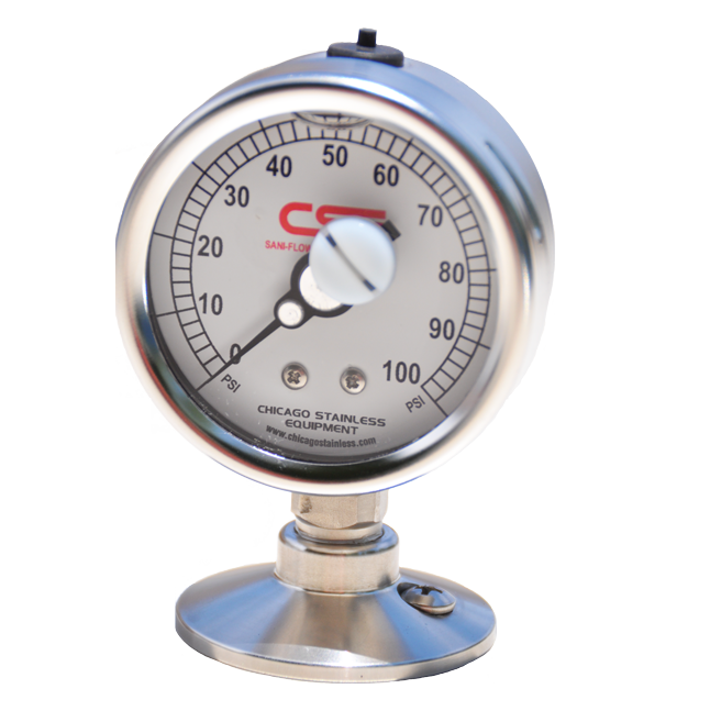 2-1/2” (63mm) Sani-Flow Brewery Pressure Gauge