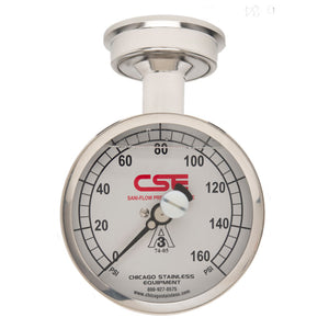 3-1/2” (90mm) Sani-Flow Pressure Gauge with Top Mount