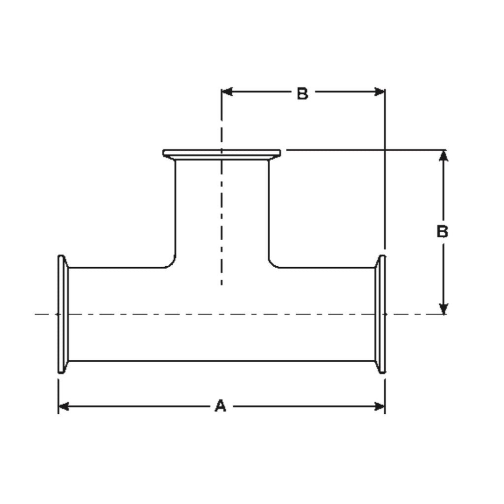 7MP - Tee with Tri-Clamp Ferrules