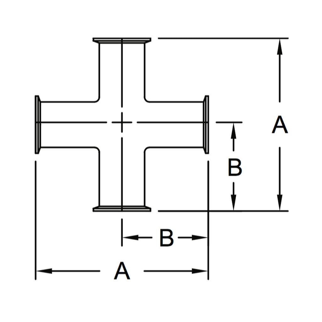 9MP - Cross with Tri-Clamp Ferrules