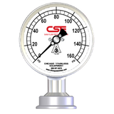 3-1/2” (90mm) Sani-Flow Pressure Gauge with Bottom Mount