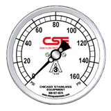 3-1/2” (90mm) Sani-Flow Pressure Gauge with Center Back Mount